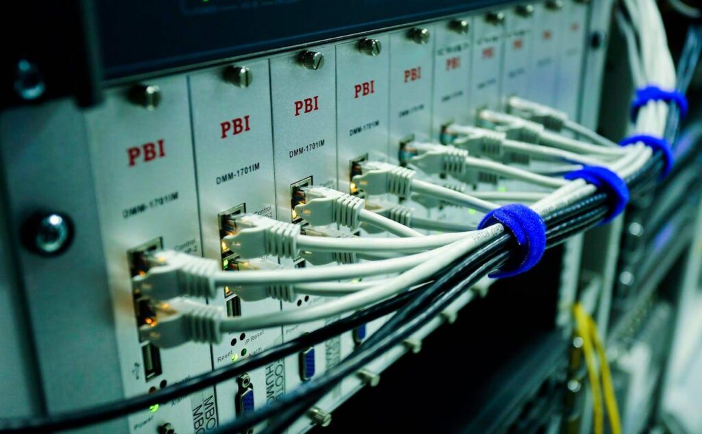 multiple cables from a network equipment