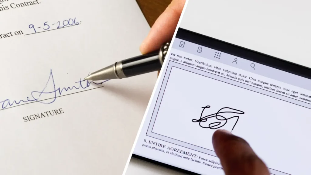 Wet signature vs electronic signature